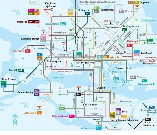 Stockholm bus station map