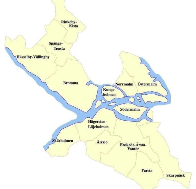 Stockholm district map