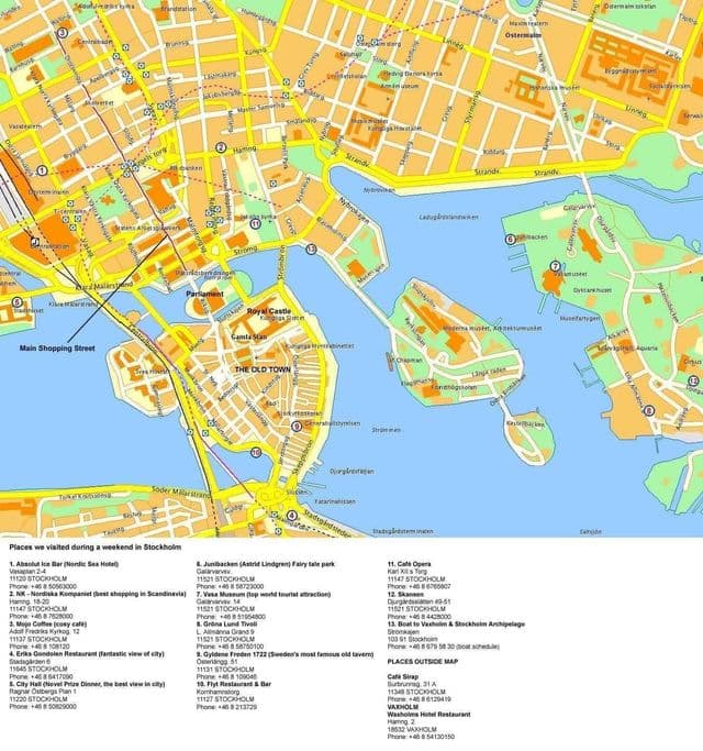 Stockholm city center map