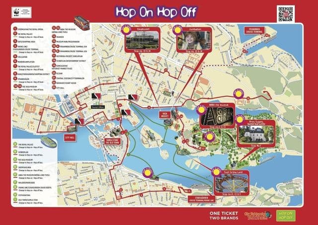 Stockholm map Big Bus