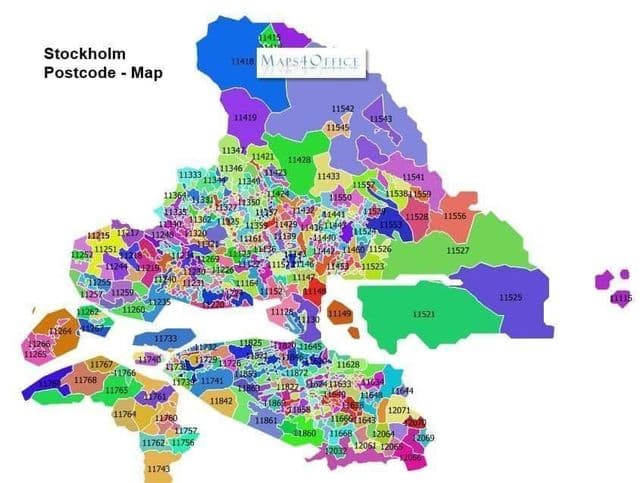 Stockholm zip codes map